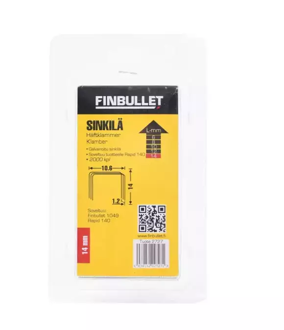 Sinkilä 140/14mm 2000kpl leveys 10,6mm - Nitojat ja niitit - 6438152027271 - 1