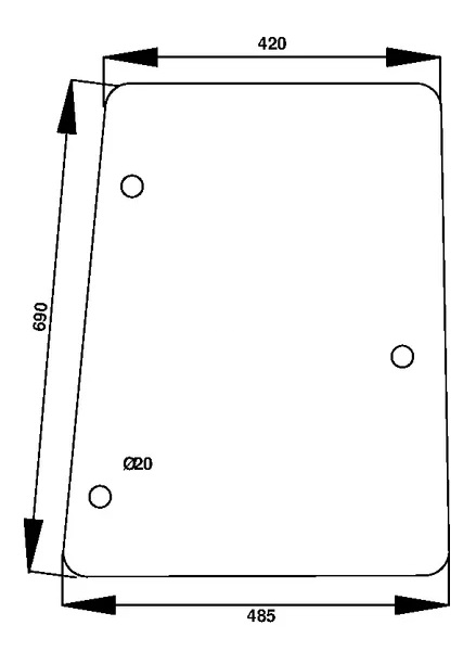 Sivulasi, oikea (Case IH 192002A3) - Ohjaamon lasit - 3660980024181 - 1
