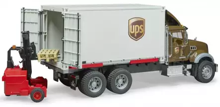 Bruder Mack Granite UPS konttiauto ja trukki - Bruder työkonelelut - 4001702028282 - 2