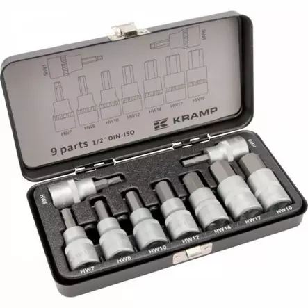 Hylsysarja 6-kulmaote 9-os. 1/2" - Hylsyt ja -sarjat - 8716106909742 - 1