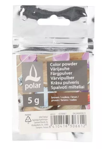 Värijauhe kynttilänvalmistukseen 5 g ruskea - Askartelutarvikkeet - 6410416306612 - 1