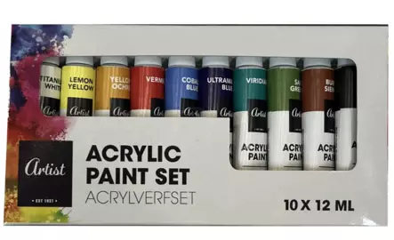 Akryylivärit 10 x 12 ml - Taiteilijatarvikkeet - 8721037026062 - 1
