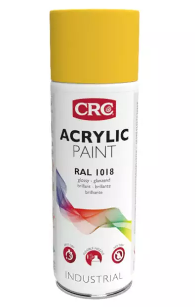CRC Acrylic Paint RAL1018 Zinc Yellow - Spraymaalit - 5412386069932 - 1