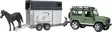 Bruder Land Rover Defender hevostrailerilla - Bruder työkonelelut - 4001702025922 - 1