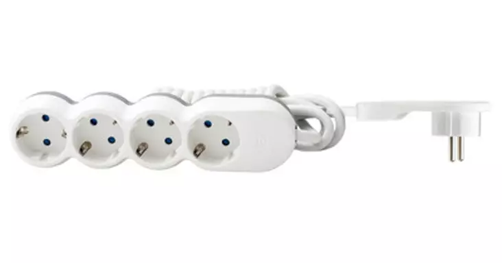 Airam 4-osainen jatkojohto Flat 3m - Jatkojohdot - 6435200255792 - 1