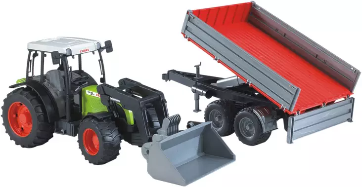 Bruder Claas Nectis 267 F kippiperävaunulla ja etukuormaajalla - Bruder työkonelelut - 4001702021122 - 1