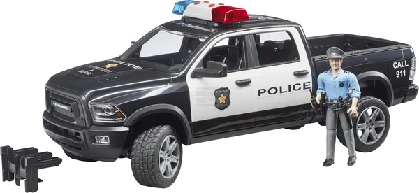 Bruder RAM 2500 -poliisiauto ja poliisi - Bruder työkonelelut - 4001702025052 - 1