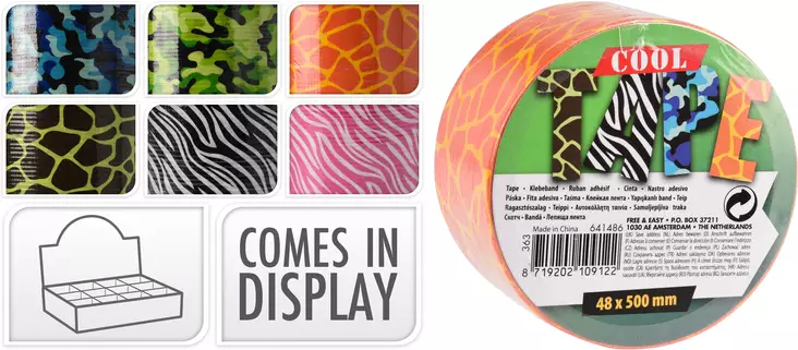 Cool Tape kuvioteippi 48 mm 5 metriä - Askartelutarvikkeet - 8719202109122 - 1