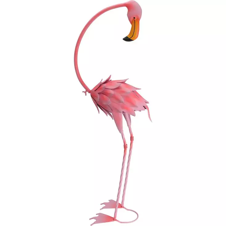 Flamingo metallia 30x16x70 cm - Puutarhapatsaat, koristeet - 8720573532532 - 1
