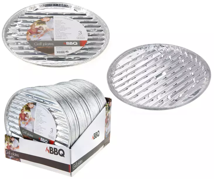 Grillausalusta pyöreä 3 kpl/pkt - Grillaustarvikkeet - 8711295999192 - 1