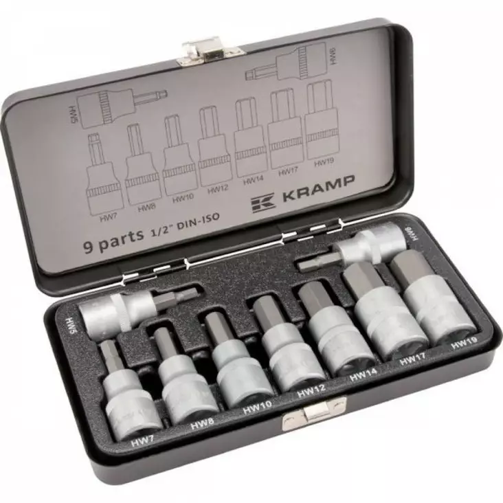 Hylsysarja 6-kulmaote 9-os. 1/2" - Hylsyt ja -sarjat - 8716106909742 - 1