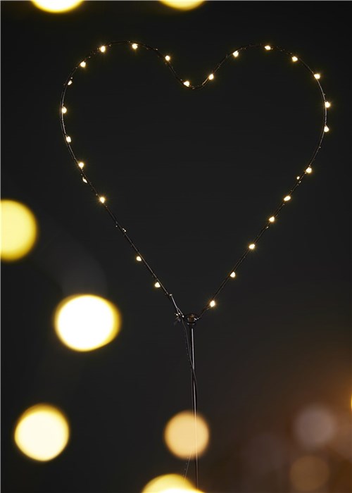 Led-sydän paristokäyttöinen ajastimella - Tunnelmavalot - 5701390486812 - 1