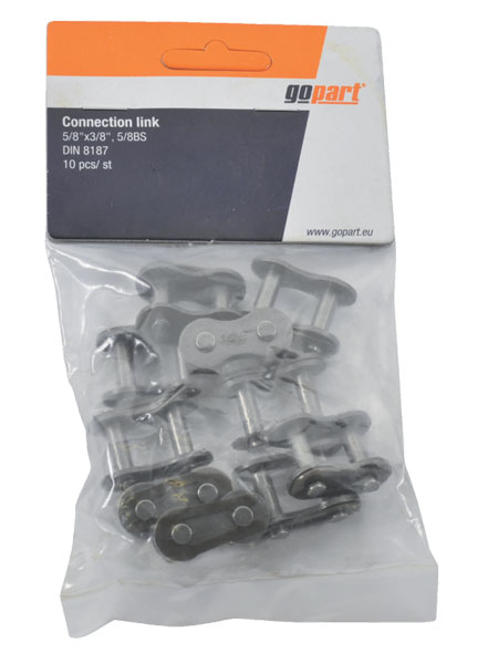Liitoslenkki suora 5/8" x 3/8" 10 kpl - Rullaketjut - 8716106061952 - 1