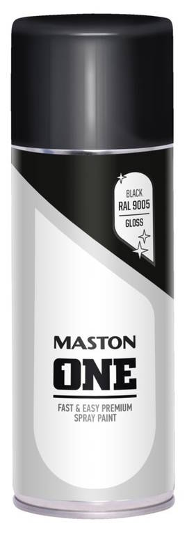 Maston spraymaali ONE 400ml Kiiltävä musta - Spraymaalit - 6412490033682 - 1