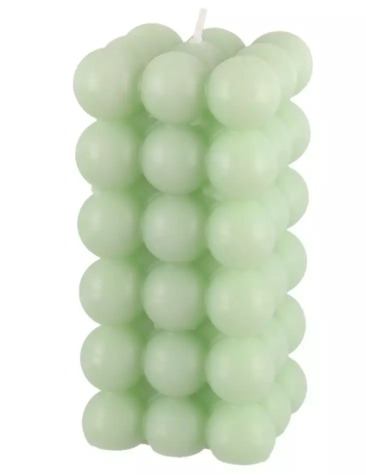 Polar kuplakynttilä pilari neliö vaaleanvihreä 12 cm - Kynttilät - 6410416268422 - 1
