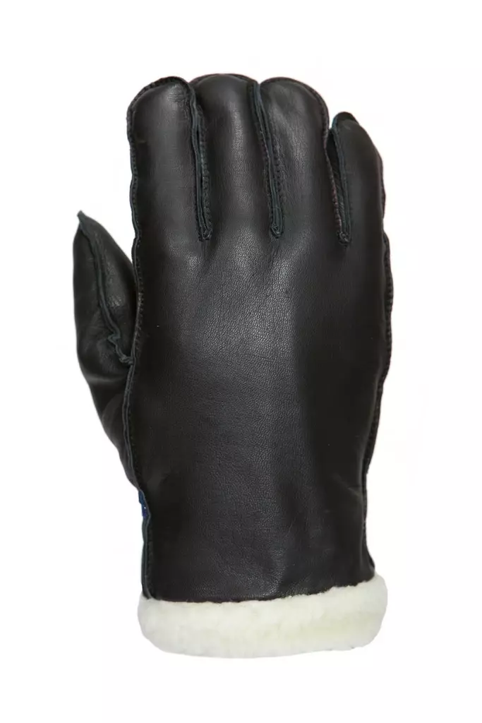 Pukinnahkainen talvikäsine teddyvuorilla musta - Työkäsineet - 6418326250582 - 1