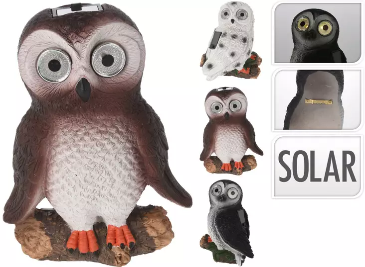 Solar pöllö aurinkokennovalolla - Puutarhapatsaat, koristeet - 8720573195492 - 1