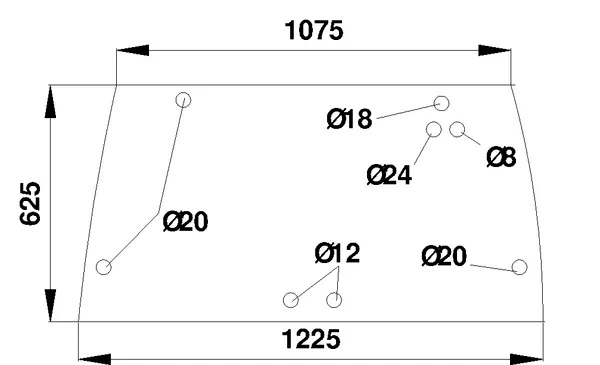 Takalasi, ylempi (Case IH 1330904C2) - Ohjaamon lasit - 3660980017152 - 1