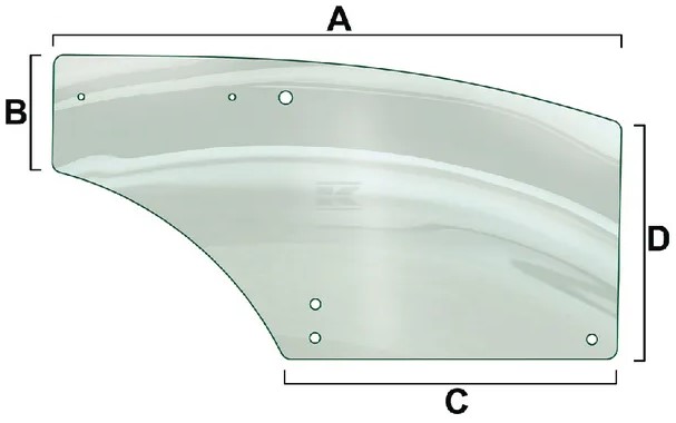 Ovilasi, vasen (JD R198624) - Ohjaamon lasit - 5035776634932 - 1