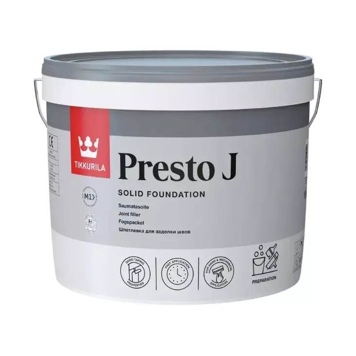Tikkurila Presto J saumatasoite vaaleanharmaa - Tasoitteet - 6408070038352 - 1