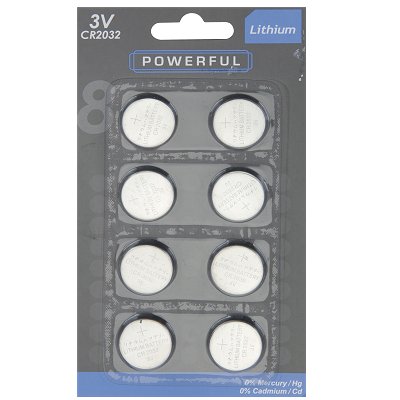 Paristo CR2032 8 kpl/pkt - Paristot, testerit - 8711295770142 - 1