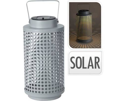 Aurinkokennolyhty harmaa metalli - Tunnelmavalot - 8720573479882 - 1