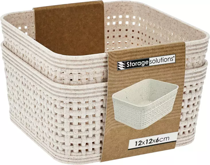 Säilytyskori Beige 12x12x6 cm - Laatikot ja korit - 8721037324212 - 1