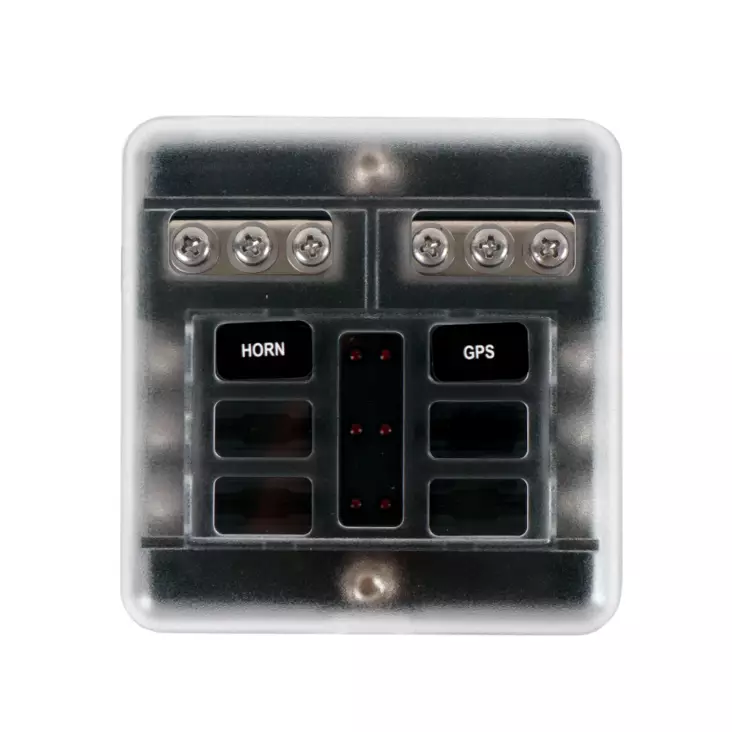 Arctic Marine Sulakerasia 6-sulakkeelle 12V LED-merkkivaloilla - Muut veneilytuotteet - 6418536032732 - 1