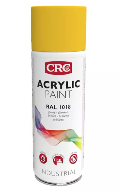 CRC Acrylic Paint RAL1018 Zinc Yellow - Spraymaalit - 5412386069932 - 1