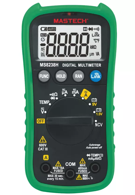 Digitaalinen yleismittari MS8238H 600V - Paristot, testerit - 6438152086452 - 1