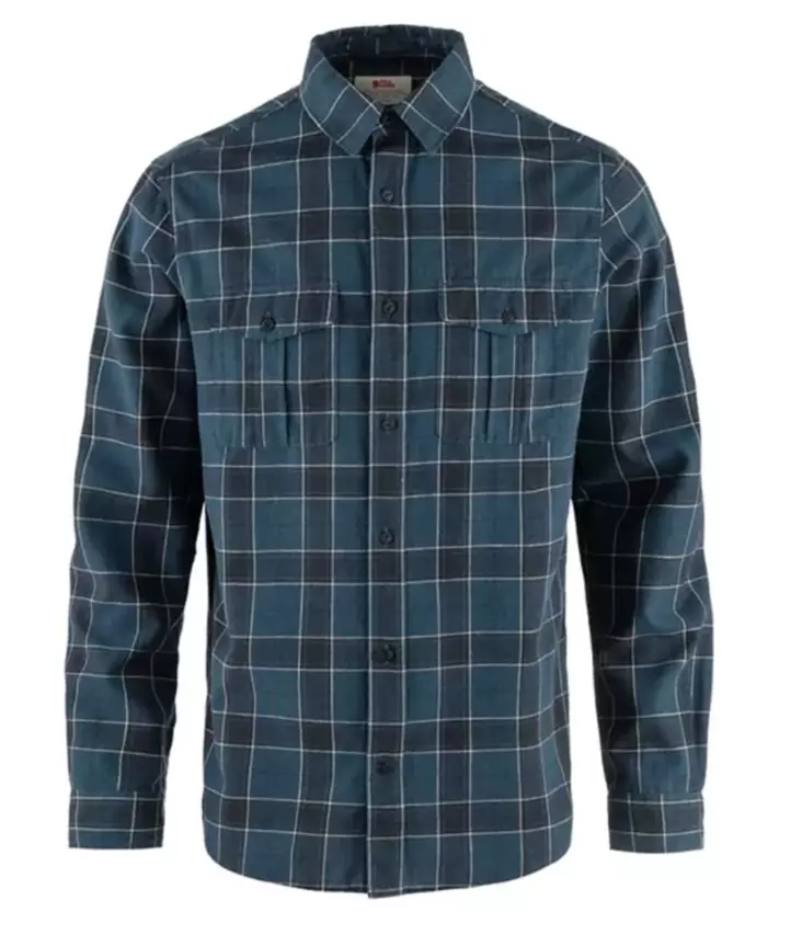 Fjällräven Övik Travel Shirt LS M Indigo Blue-Dark Navy - Retkeilyasusteet - 7323450989682 - 1