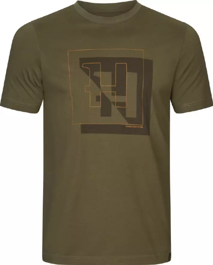 Härkila H-logo S/S T-shirt Dark olive - Metsästysasusteet - 5714733664372 - 1