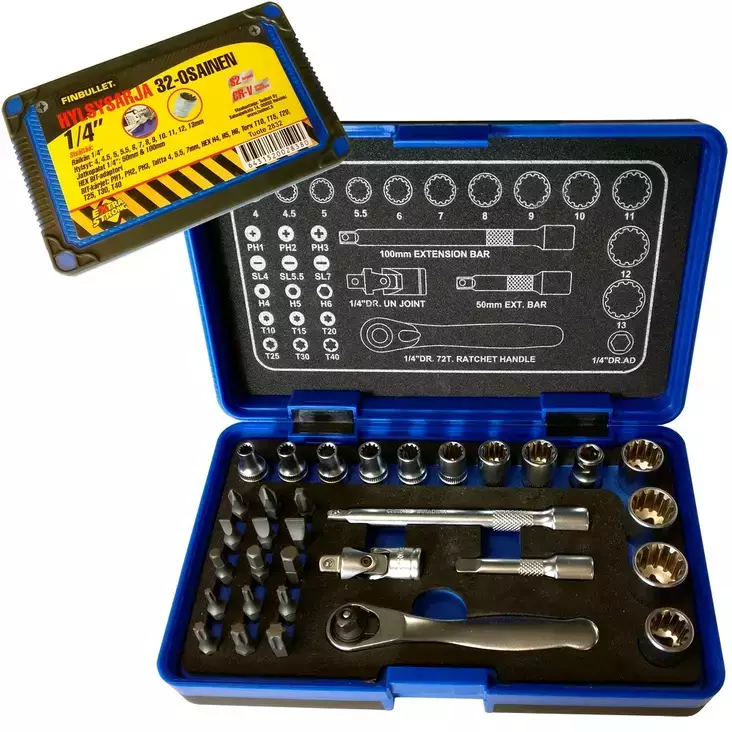 Hylsysarja 1/4" 60T 36-os. - Hylsyt ja -sarjat - 6431520028382 - 1