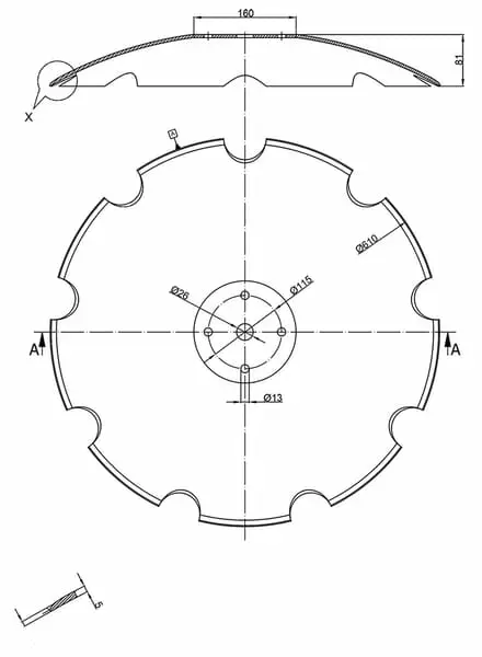 Lautanen 610x5, lovitettu - Maanmuokkaustarvikkeet - 8719493231472 - 2