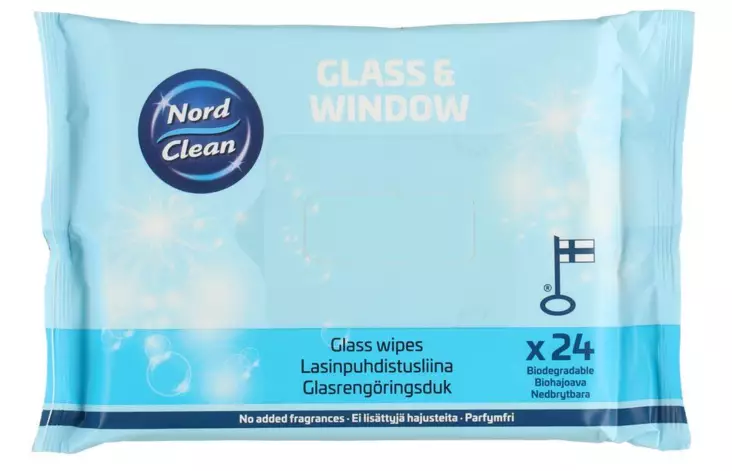Nord Clean Lasin puhdistusliina 24 kpl - Yleispuhdistus - 6410416333632 - 1