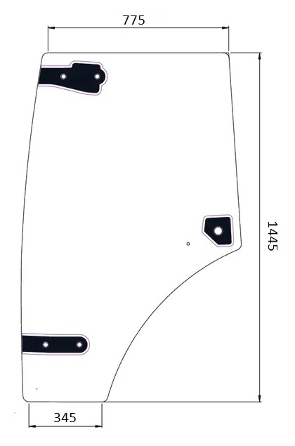 Ovilasi, vasen (Claas 6005029102) - Ohjaamon lasit - 8716106605682 - 1