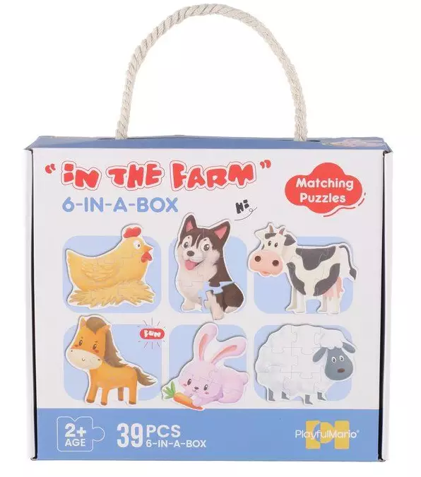 Palapeli 6in1 39 osaa Maatilan eläimet - Pelit - 6410416430812 - 1