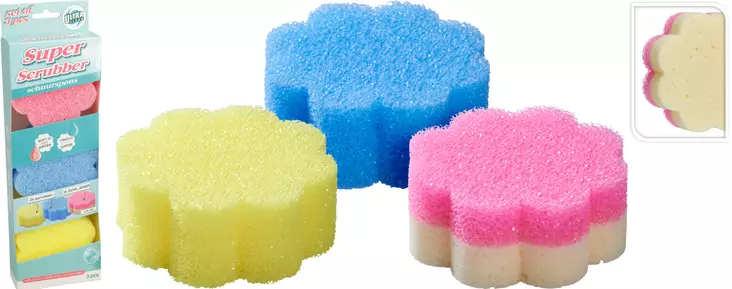 Siivoussieni Kukka 3 kpl/pkt - Yleispuhdistus - 8721037591652 - 1