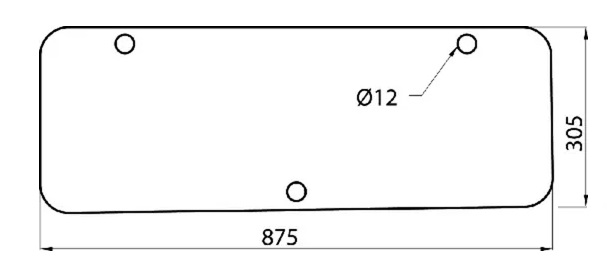 Takalasi, alempi (Case IH 3233032R1, 182028A1) - Ohjaamon lasit - 3660980016452 - 1