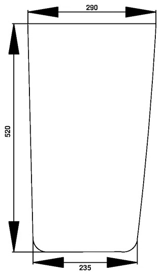 Tuulilasi, alempi vasen (Case IH 3233036R1) - Ohjaamon lasit - 3660980024792 - 1