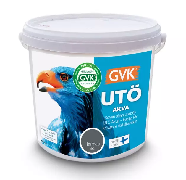 Utö Akva puuöljy harmaa 9 litraa - Öljyt, vahat, kyllästeet - 6419726999552 - 1