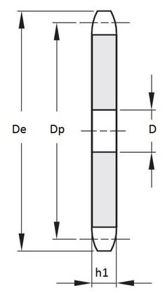 Tasaketjupyörä 3/4" x 7/16" (12B-1) - Rullaketjut - 5700033321633 - 2