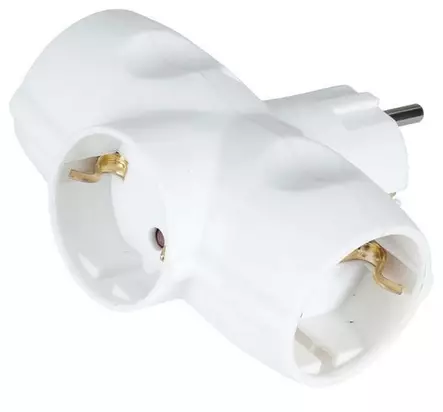 3-osainen haaroitin maadoitettu - Rasiat ja pistokkeet - 6435200259073 - 1