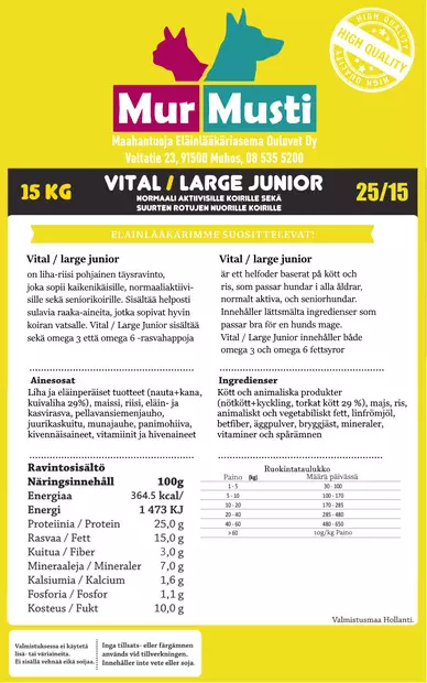 MurMusti Vital/Large Junior 15kg - Koiranruoka - svm0008913 - 2