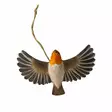 Wildlife Garden Forest Décor - Punarinta lennossa - Luontoaiheiset tuotteet - 7350054767248 - 5