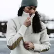 Fjällräven Övik Half Zip Knit W Chalk White - Retkeilyasusteet - 7323450937003 - 3