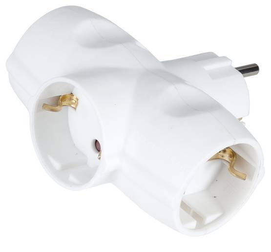 3-osainen haaroitin maadoitettu - Rasiat ja pistokkeet - 6435200259073 - 1