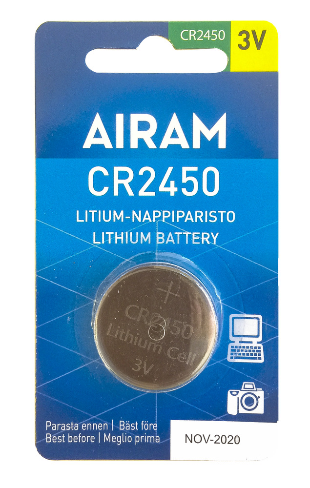 Airam litiumparisto CR2450 3V 1kpl - Paristot, testerit - 6435200230843 - 1