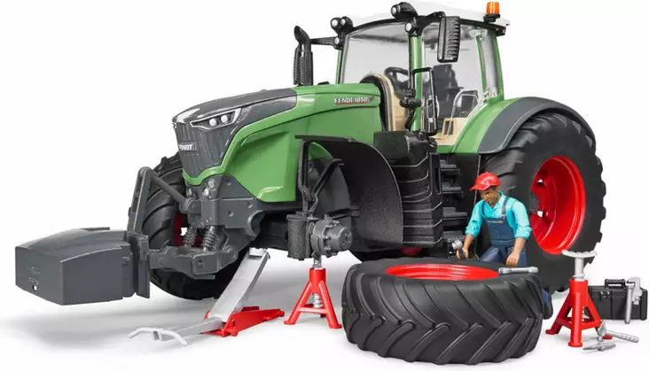 Bruder Fendt 1050 Vario mekaanikolla ja renkaanvaihtosarjalla - Bruder työkonelelut - 4001702040413 - 2