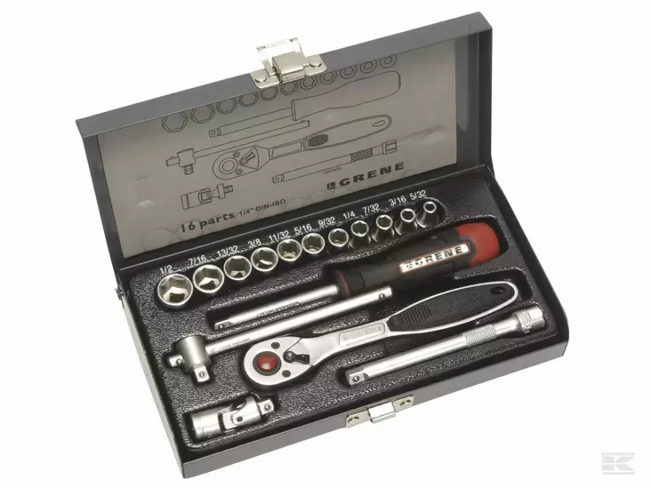 Hylsyavainsarja 1/4" 16-os. - Hylsyt ja -sarjat - 8716106939763 - 1